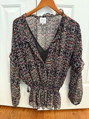 Misa Los Angeles "Vera" Floral Top Blouse Size Small